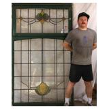 ANTIQUE CONTINENTAL STAINED GLASS PANEL