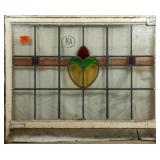 FRENCH ART NOUVEAU STAINED GLASS PANEL