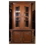19TH C. FRENCH OAK VITRINE CABINET