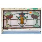 FRENCH ART NOUVEAU STAINED GLASS PANEL