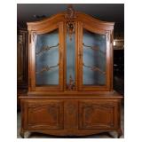 FRENCH LOUIS XV CARVED OAK VITRINE