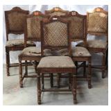 SET OF 6 FRENCH OAK DINING CHAIRS