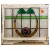 FRENCH ART NOUVEAU STAINED GLASS PANEL