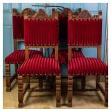 SET OF 4 FRENCH RENAISSANCE REVIVAL OAK CHAIRS
