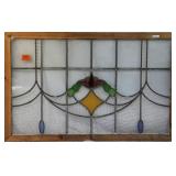 ANTIQUE CONTINENTAL STAINED GLASS PANEL