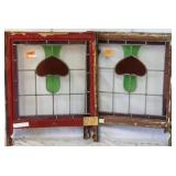 PAIR OF ANTIQUE CONTINENTAL STAINED GLASS PANELS