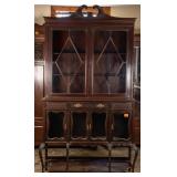 ENGLISH MAHOGANY VITRINE BOOKCASE