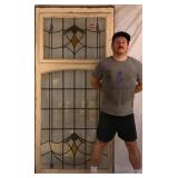 ANTIQUE CONTINENTAL STAINED GLASS PANEL