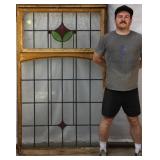 ANTIQUE CONTINENTAL STAINED GLASS PANEL