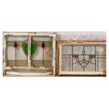 TWO ANTIQUE CONTINENTAL STAINED GLASS PANELS