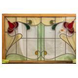 ENGLISH ART NOUVEAU STAINED GLASS PANEL