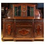 IMPORTANT FRENCH WALNUT CARVED BUFFET VINTRINE