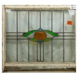 ANTIQUE CONTINENTAL STAINED GLASS PANEL