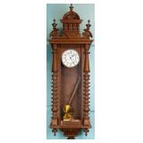 19TH C. BLANDA TWO-WEIGHT HANGING WALL CLOCK