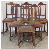 SET OF 6 FRENCH OAK DINING CHAIRS