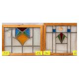 TWO ENGLISH STAINED GLASS PANELS