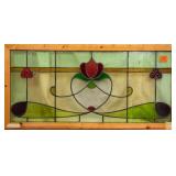 ANTIQUE FRENCH STAINED GLASS PANEL