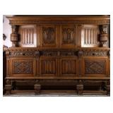 FRENCH RENAISSANCE REVIVAL CARVED OAK SIDEBOARD