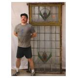 ENGLISH ART DECO STAINED GLASS PANEL