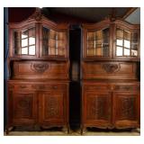 PAIR OF FRENCH CARVED OAK BUFFET
