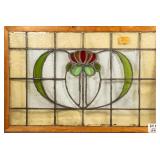 FRENCH ART NOUVEAU STAINED GLASS PANEL