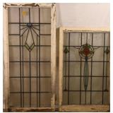 TWO ANTIQUE CONTINENTAL STAINED GLASS PANELS