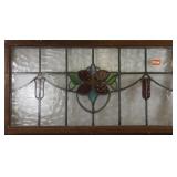 FRENCH ART NOUVEAU STAINED GLASS PANEL