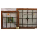TWO ANTIQUE ENGLISH STAINED GLASS PANELS