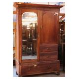 ENGLISH WALNUT MIRRORED WARDROBE