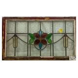 FRENCH ART NOUVEAU STAINED GLASS PANEL