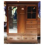 ENGLISH WALNUT MIRRORED WARDROBE