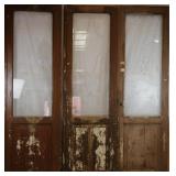 SET OF 3 19TH C. DUTCH ETCHED GLASS DOORS