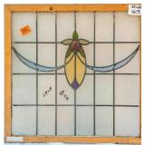 FRENCH ART NOUVEAU STAINED GLASS PANEL