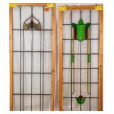 TWO CONTINENTAL STAINED GLASS PANELS