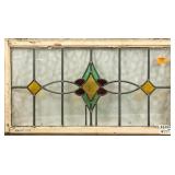 FRENCH ART NOUVEAU STAINED GLASS PANEL