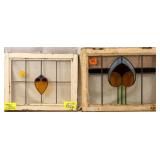 TWO ANTIQUE CONTINENTAL STAINED GLASS PANELS