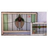 TWO ENGLISH STAINED GLASS PANELS