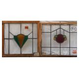 TWO ANTIQUE CONTINENTAL STAINED GLASS PANELS