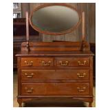 ENGLISH QUEEN ANNE STYLE MIRRORED VANITY