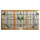 ANTIQUE CONTINENTAL STAINED GLASS PANEL