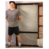 ANTIQUE ETCHED AND BEVELED GLASS WINDOW