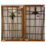 TWO ANTIQUE CONTINENTAL STAINED GLASS PANELS