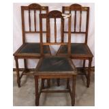 SET OF 3 FRENCH OAK SIDE CHARIS