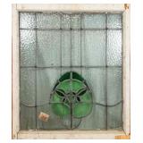 FRENCH ART NOUVEAU STAINED GLASS PANEL