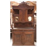 FRENCH ART NOUVEAU OAK VITRINE BUFFET