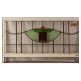 FRENCH ART NOUVEAU STAINED GLASS PANEL