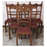 SET OF 6 ENGLISH OAK DINING CHAIRS