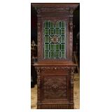 FRENCH RENAISSANCE REVIVAL STAINED GLASS BUFFET