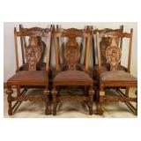SET OF 6 FRENCH RENAISSANCE STYLE OAK CHAIRS