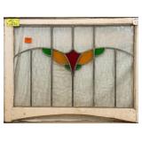 ANTIQUE IRISH STAINED GLASS PANEL